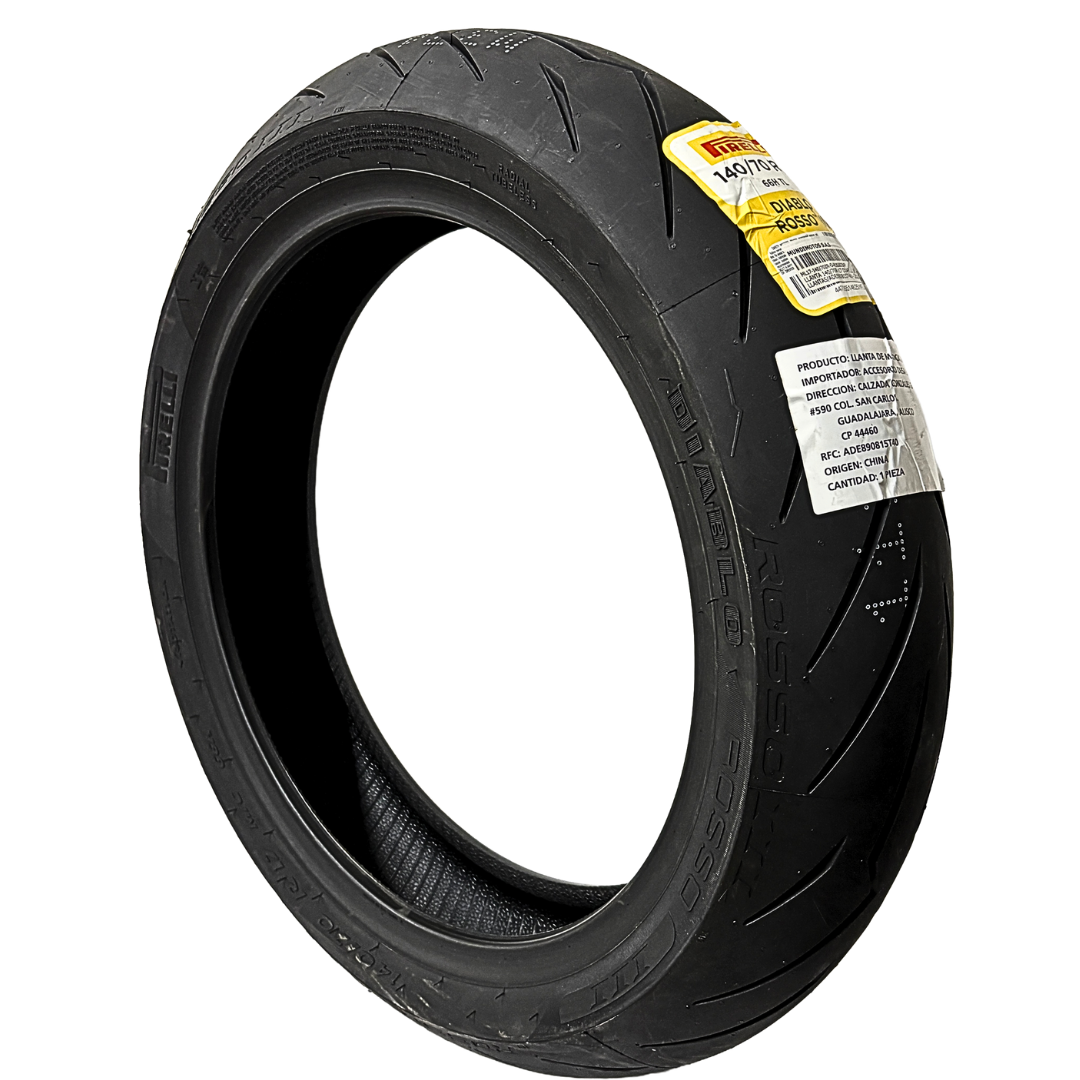 Llanta Pirelli Diablo Rosso III 140/70R-17 Trasera - Mundimotos MX