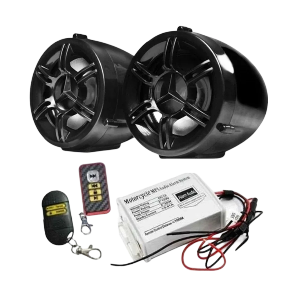 ALARMA CON EQUIPO DE SONIDO - GENERICO - refacciones, llantas y aceites para moto
