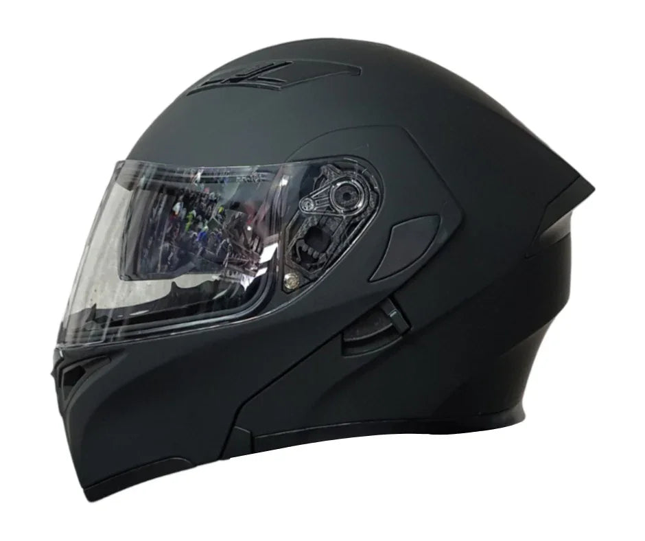 CASCO ABATIBLE R7 L UNSCARRED NEGRO MATE - GENERICO - refacciones, llantas y aceites para moto