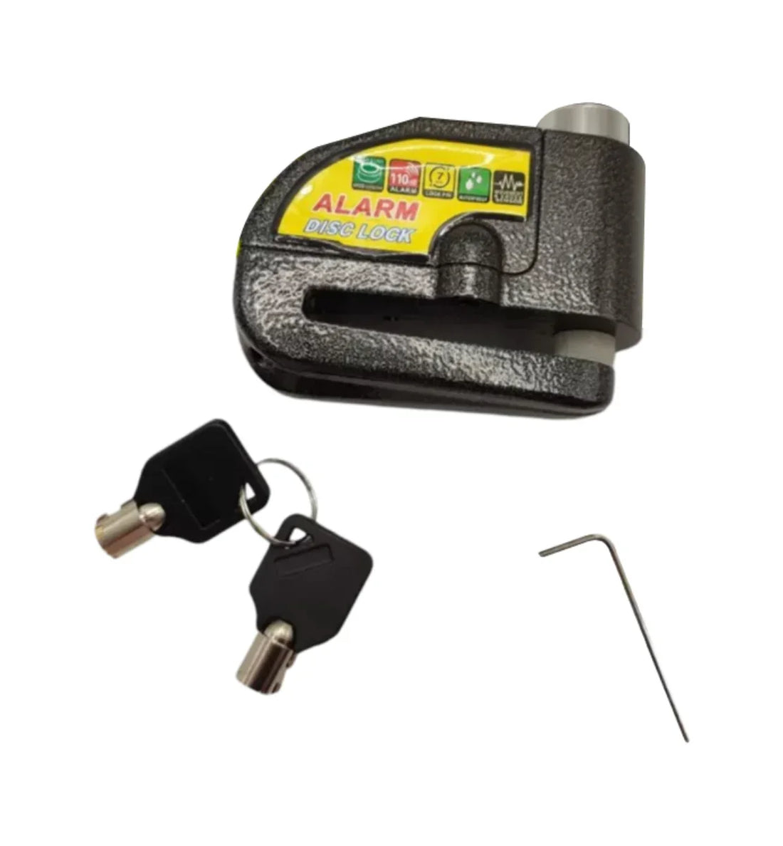 CANDADO DE DISCO CON ALARMA - GENERICO - refacciones, llantas y aceites para moto