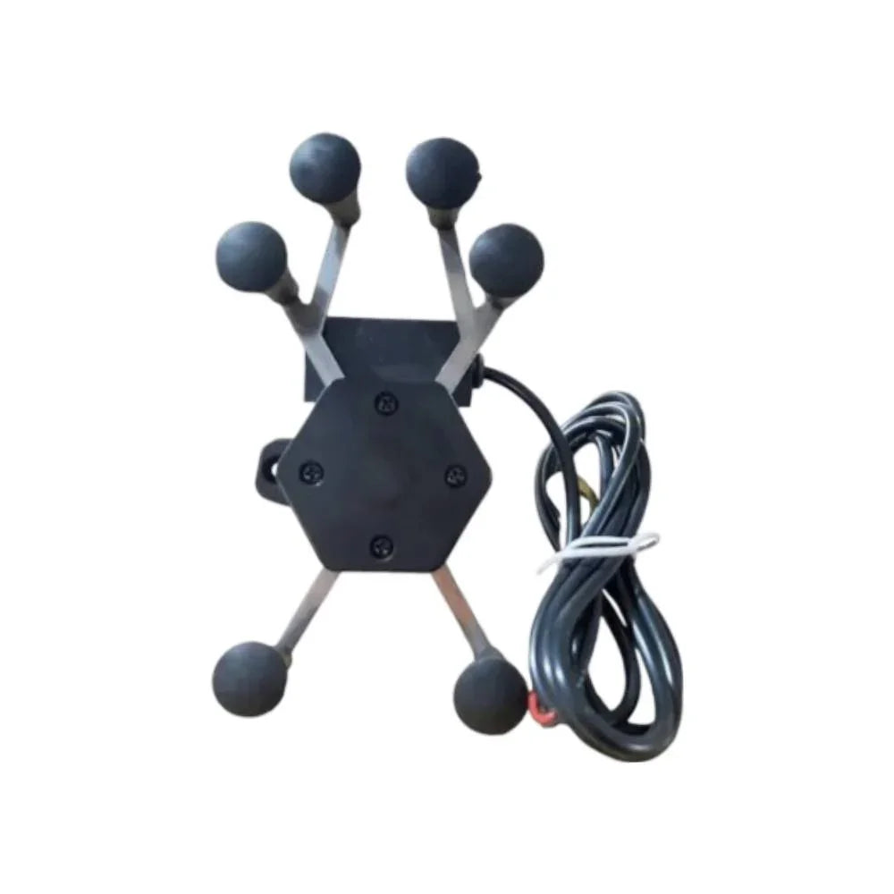 PORTA CELULAR CON SOPORTE AJUSTABLE 6 PUNTOS CON CARGADOR - GENERICO - refacciones, llantas y aceites para moto